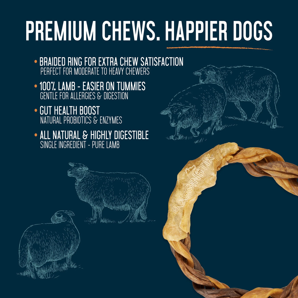Dogginstix Braided Lamb Collagen Ring