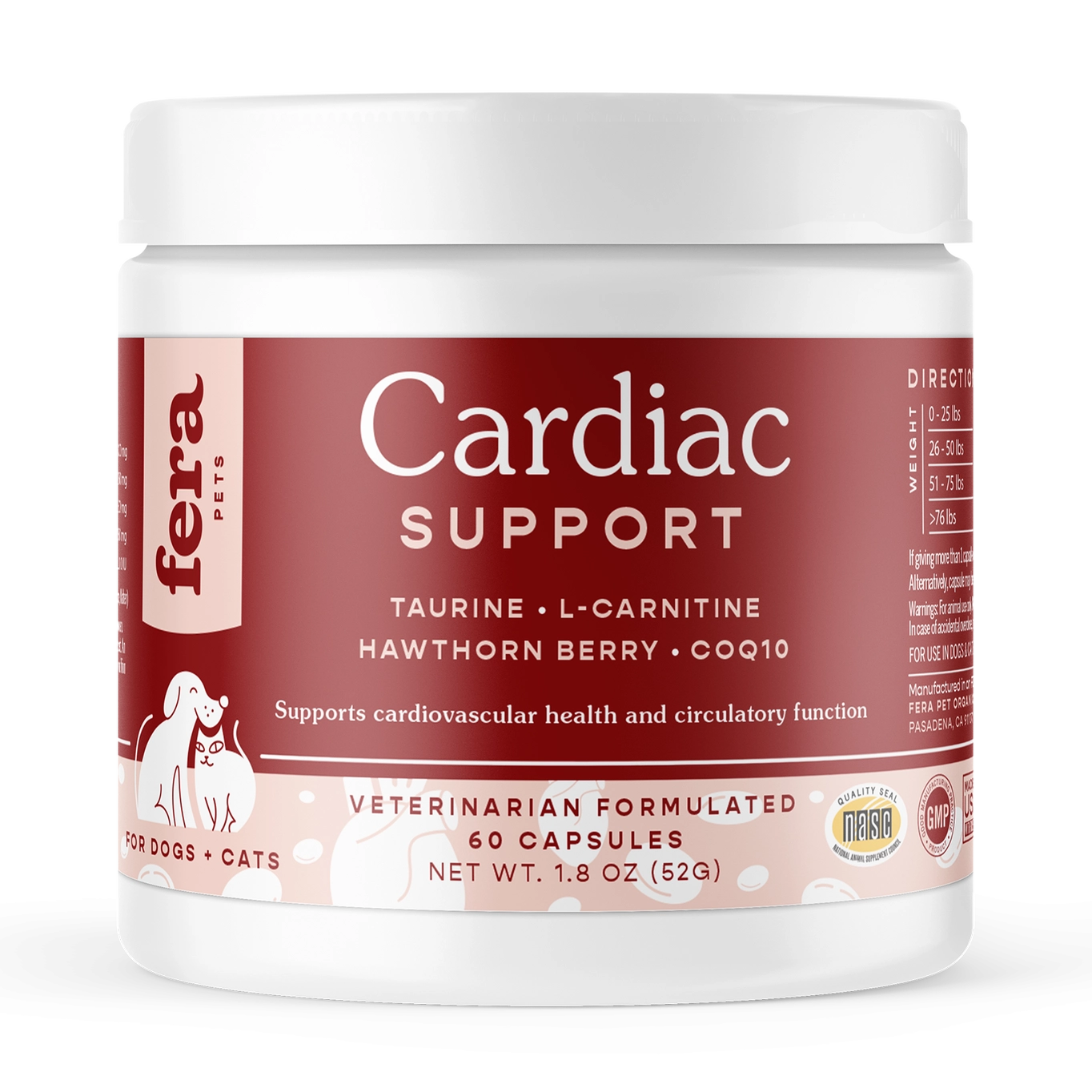 Fera Pets Cardiac Support Supplement For Dogs and Cats