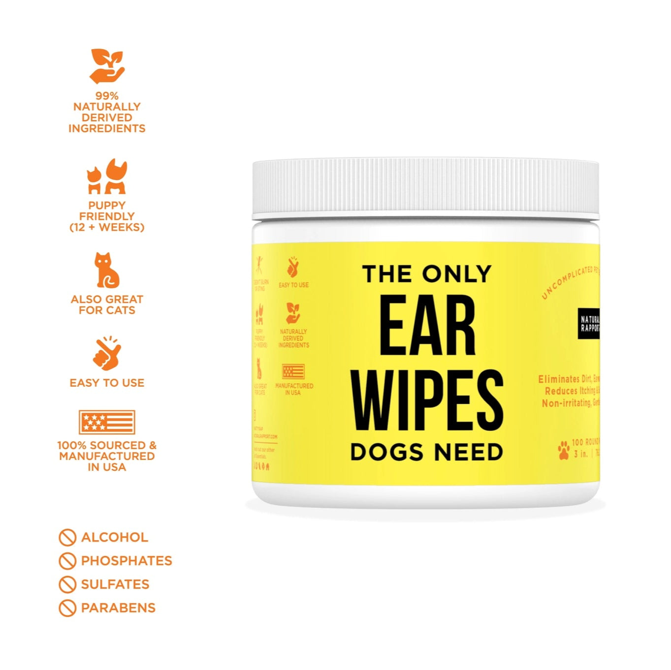 Natural Rapport The Only Ear Wipes Dogs Need