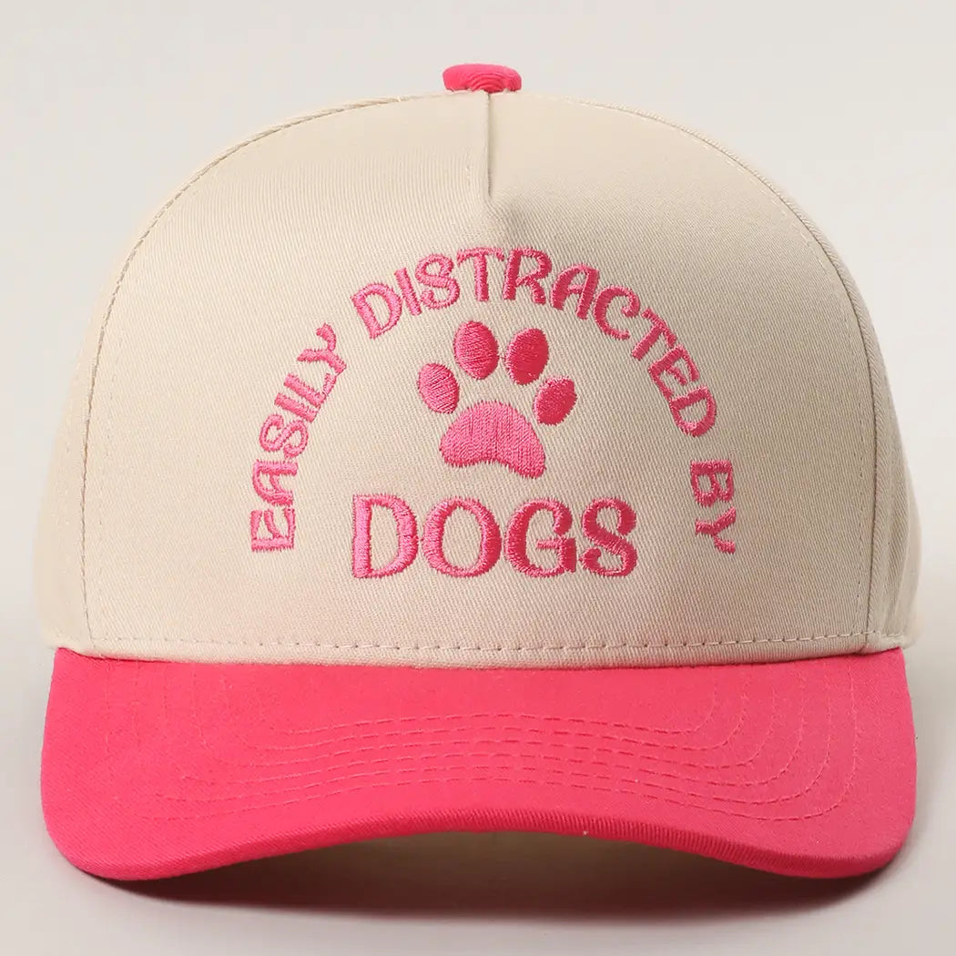 Easily Distracted By Dogs Embroidered Trucker Hat