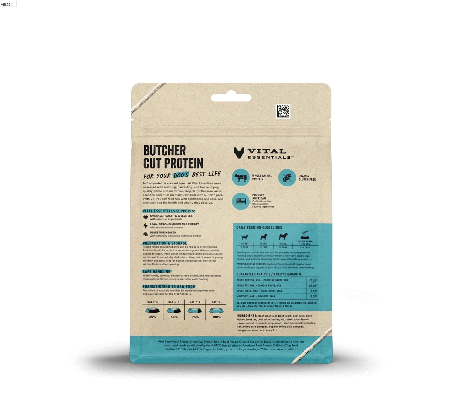 Vital Essentials Beef Protein Mix-in Ground Topper 6 oz