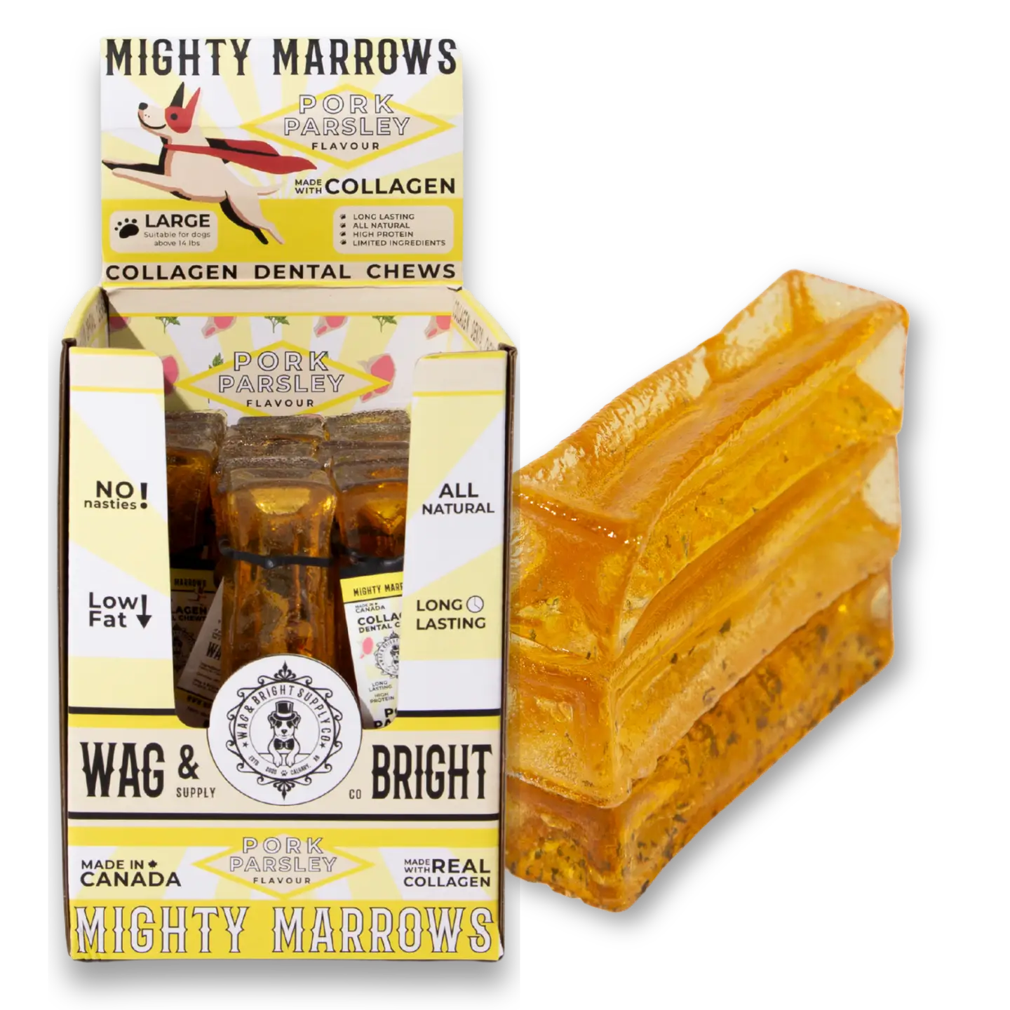 Mighty Marrows Collagen Dental Chew - Pork Parsley