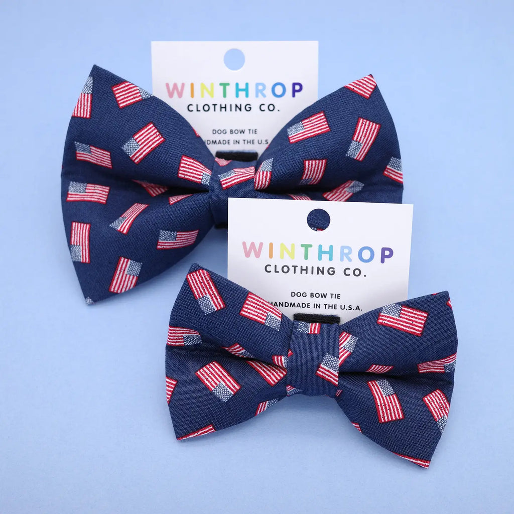 Winthrop Clothing Co. American Flag Dog Bow Tie