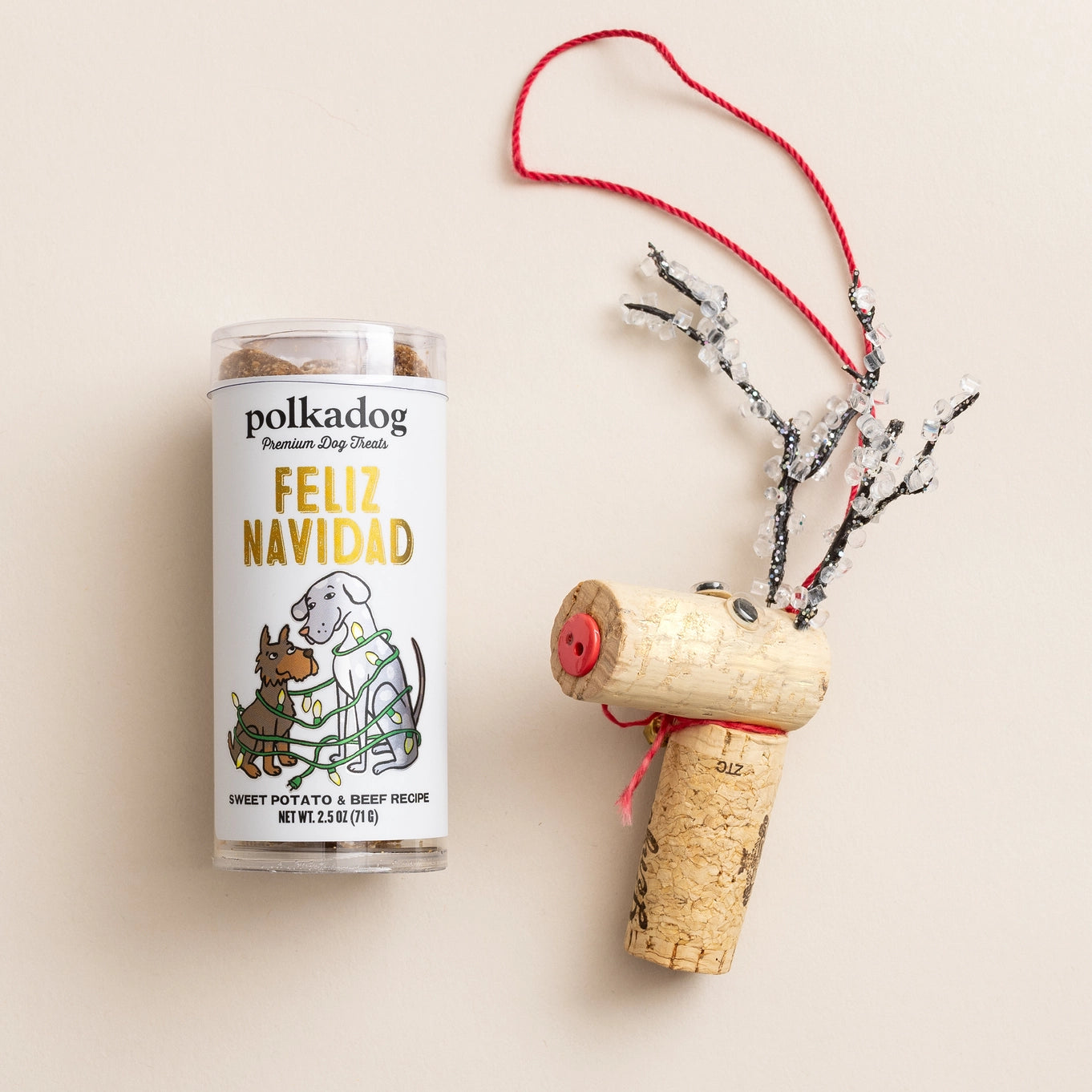 Polka Dog Holiday Mini Tube - Feliz Navidad Dog Treats
