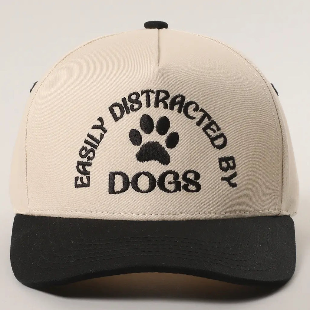 Easily Distracted By Dogs Embroidered Trucker Hat