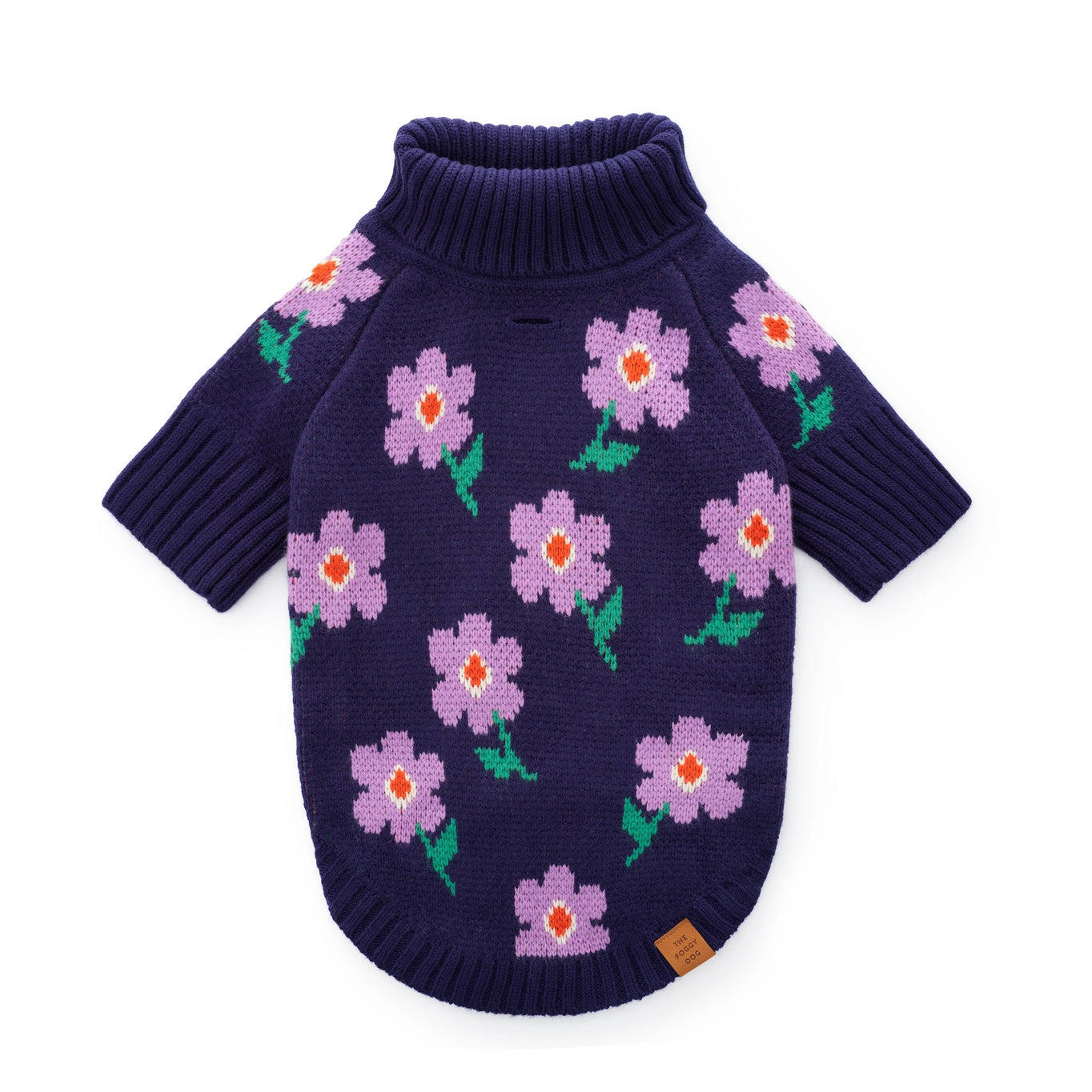 The Foggy Dog Purple Posies Dog Sweater
