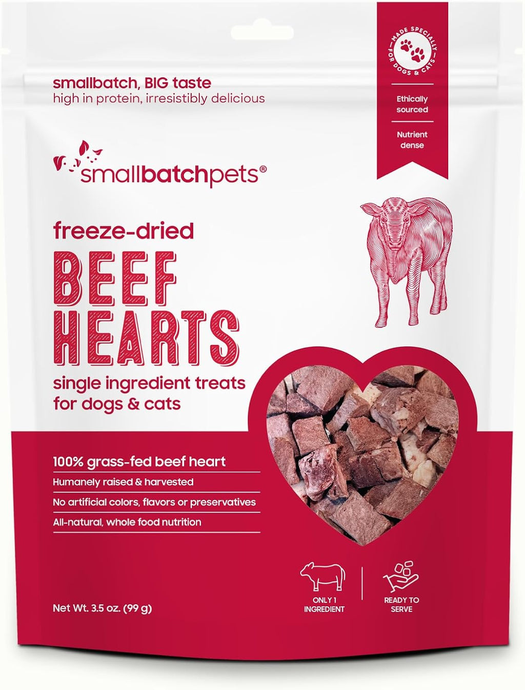 Smallbatchpets Freeze Dried Beef Hearts