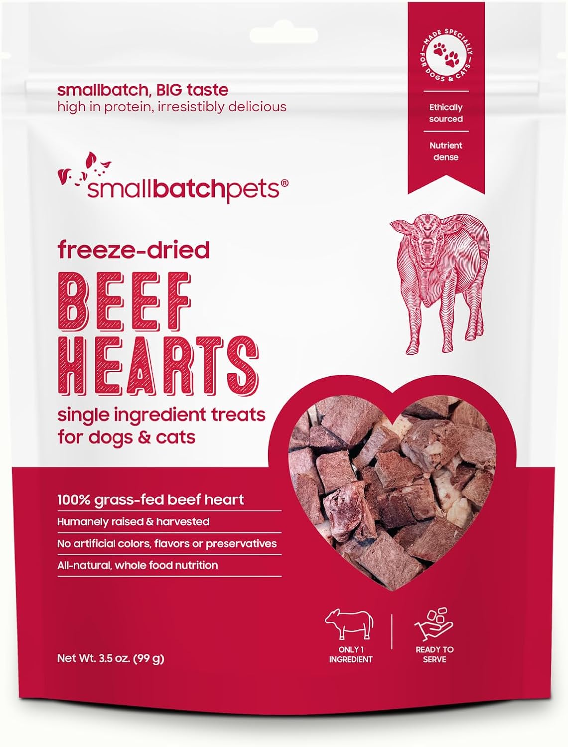 Smallbatchpets Freeze Dried Beef Hearts