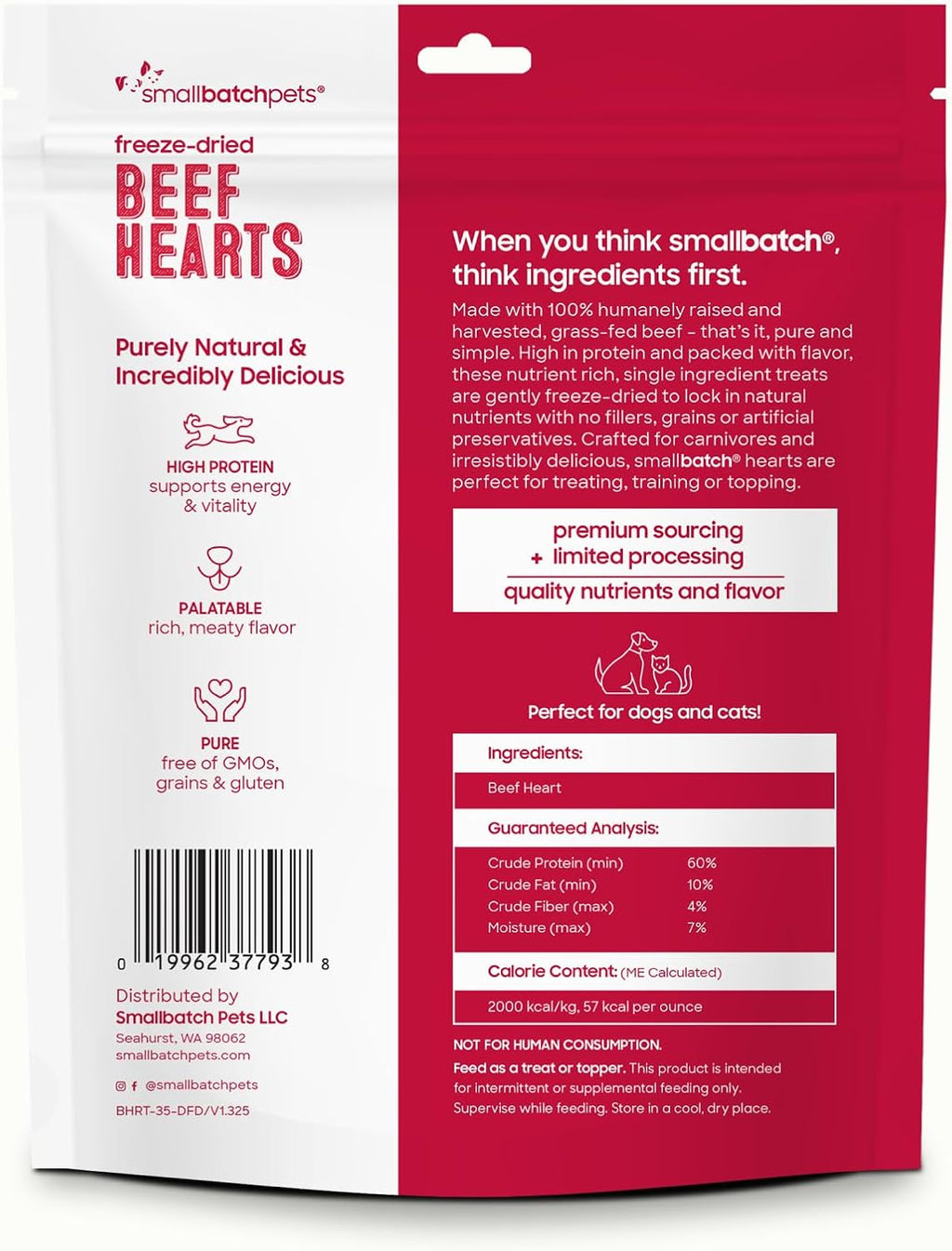 Smallbatchpets Freeze Dried Beef Hearts