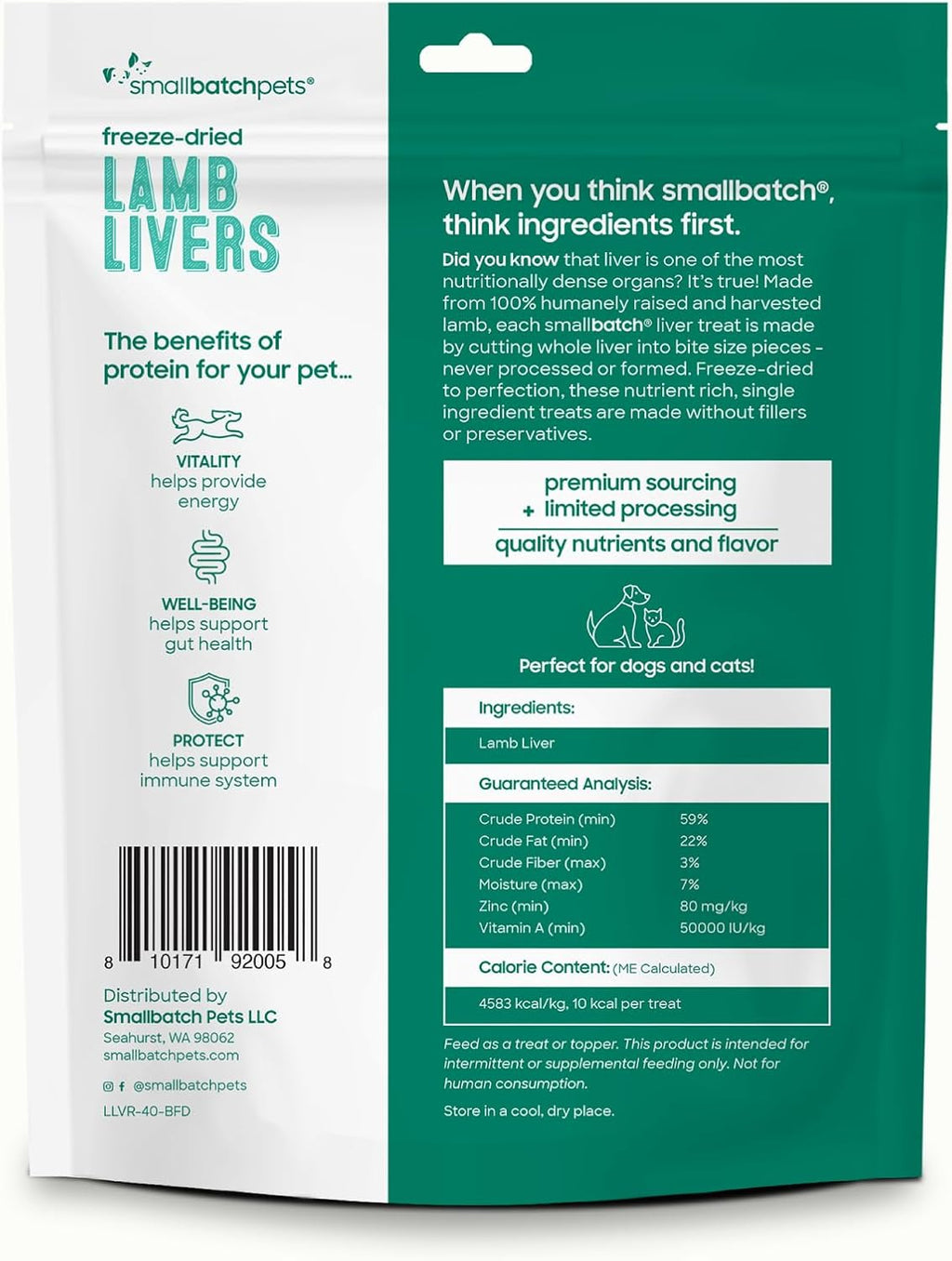 Smallbatchpets Freeze Dried Lamb Livers