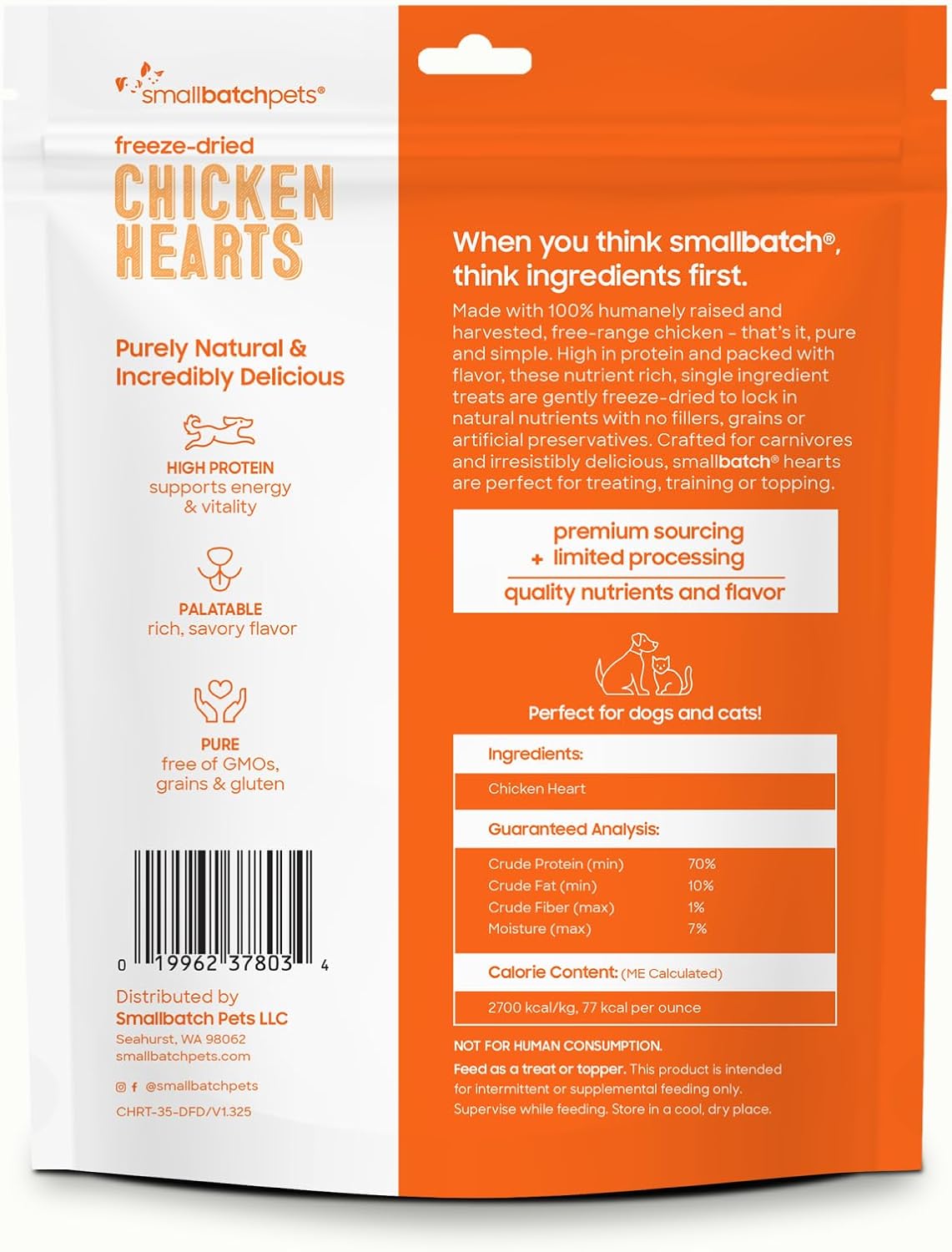 Smallbatchpets Freeze Dried Chicken Hearts