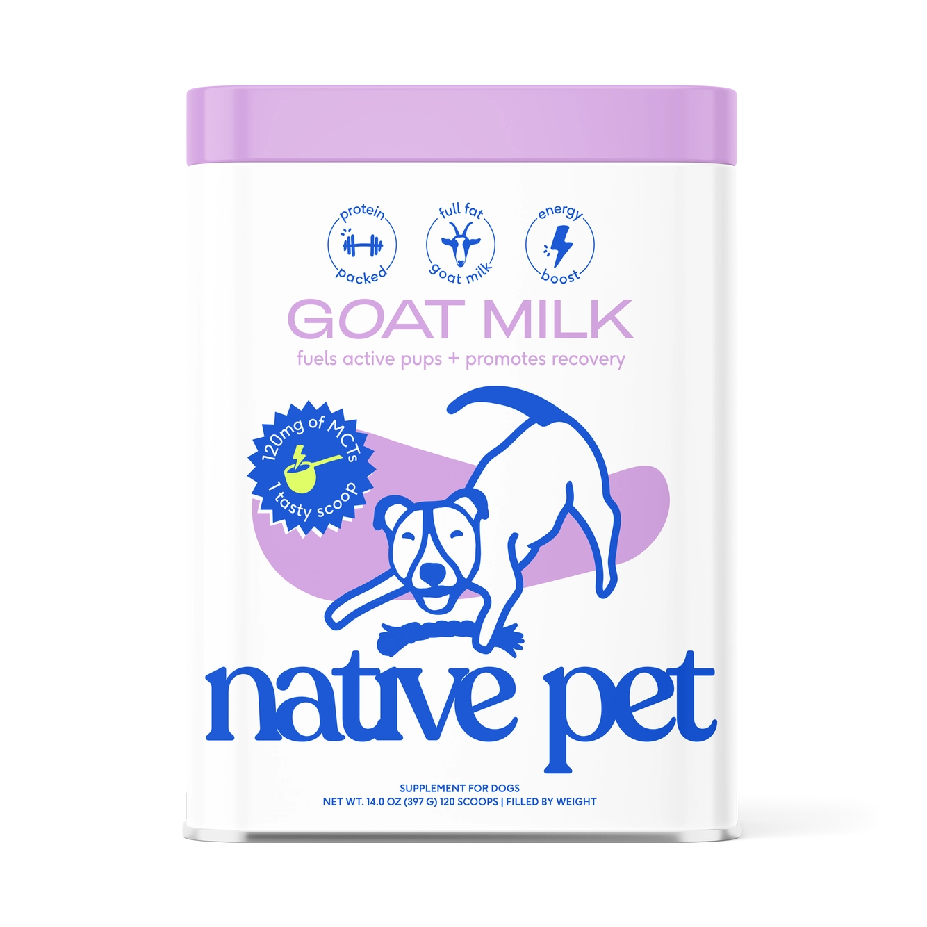 Native Pet Goat Milk Powder Recovery & Energy Support For Active Dogs