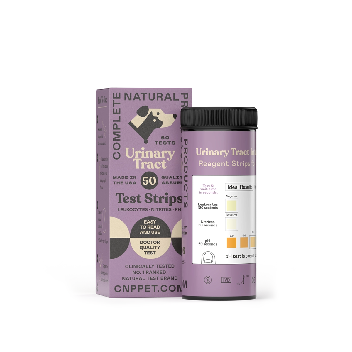 Complete Natural Products UTI Test Strips For Dogs, Cats & Other Pets - 50ct