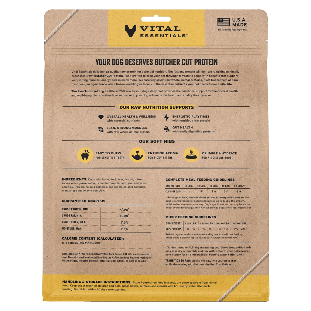 Vital Essentials Duck Entree & Mixer Soft Nibs 14oz