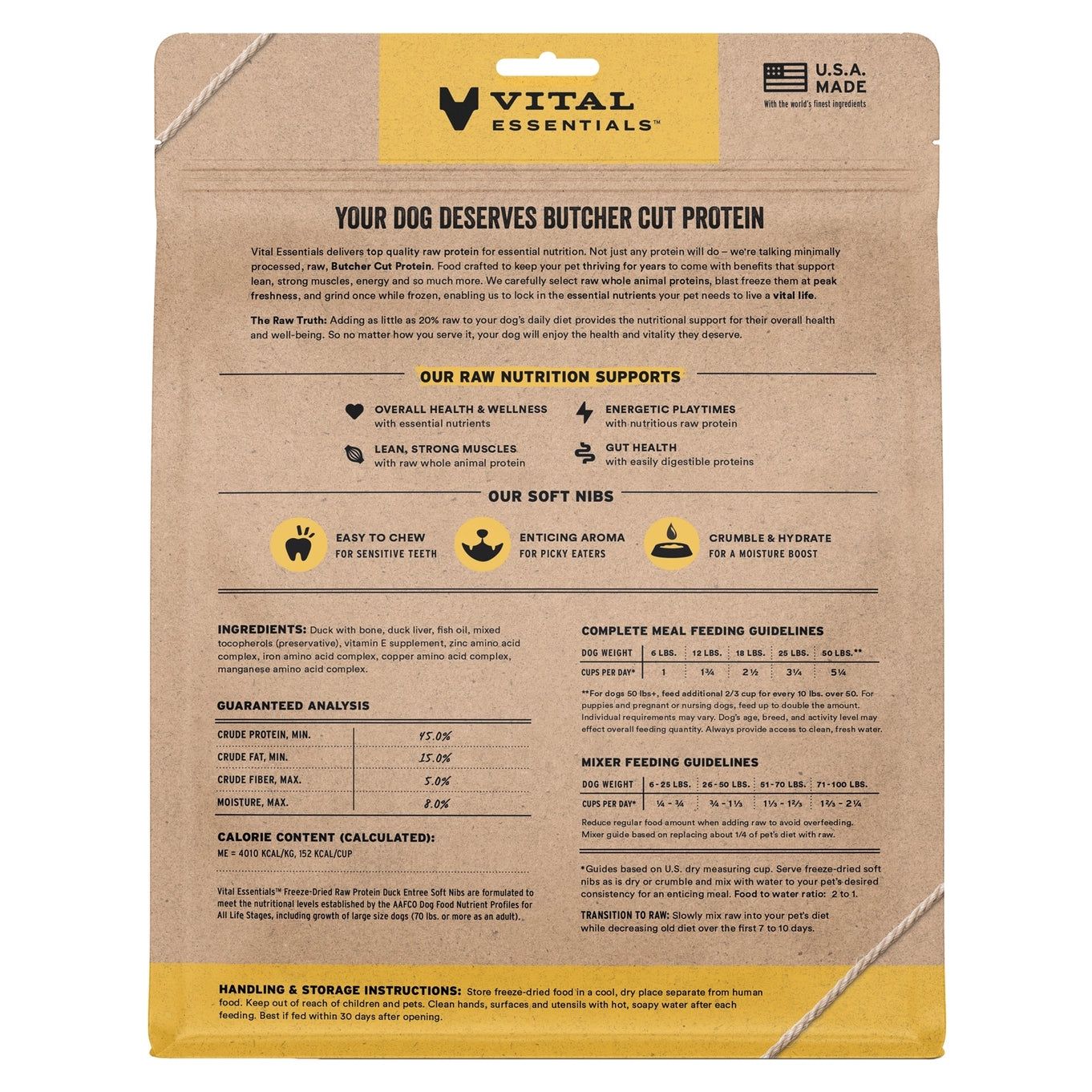 Vital Essentials Duck Entree & Mixer Soft Nibs 14oz