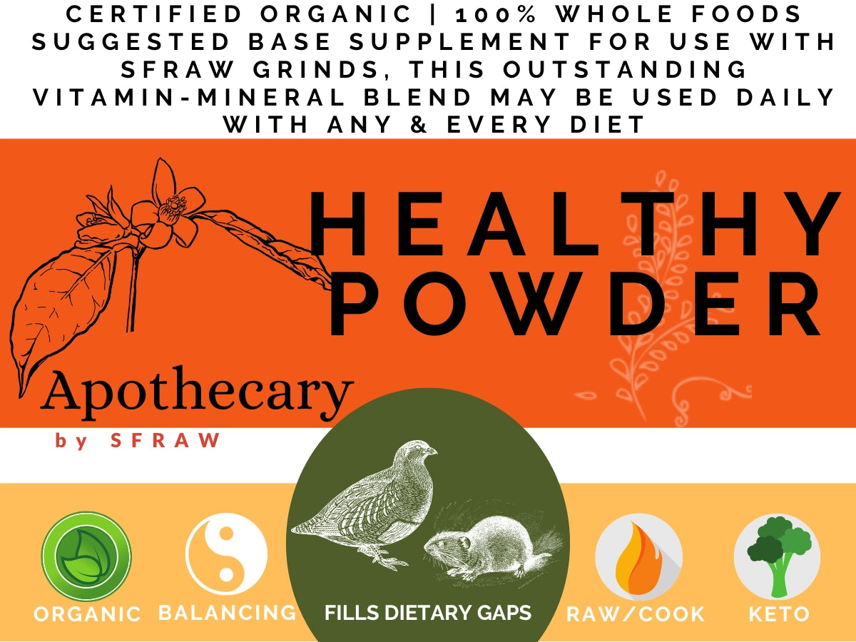 Apothecary By SFRAW Healthy Powder, 500CC Glass Jar