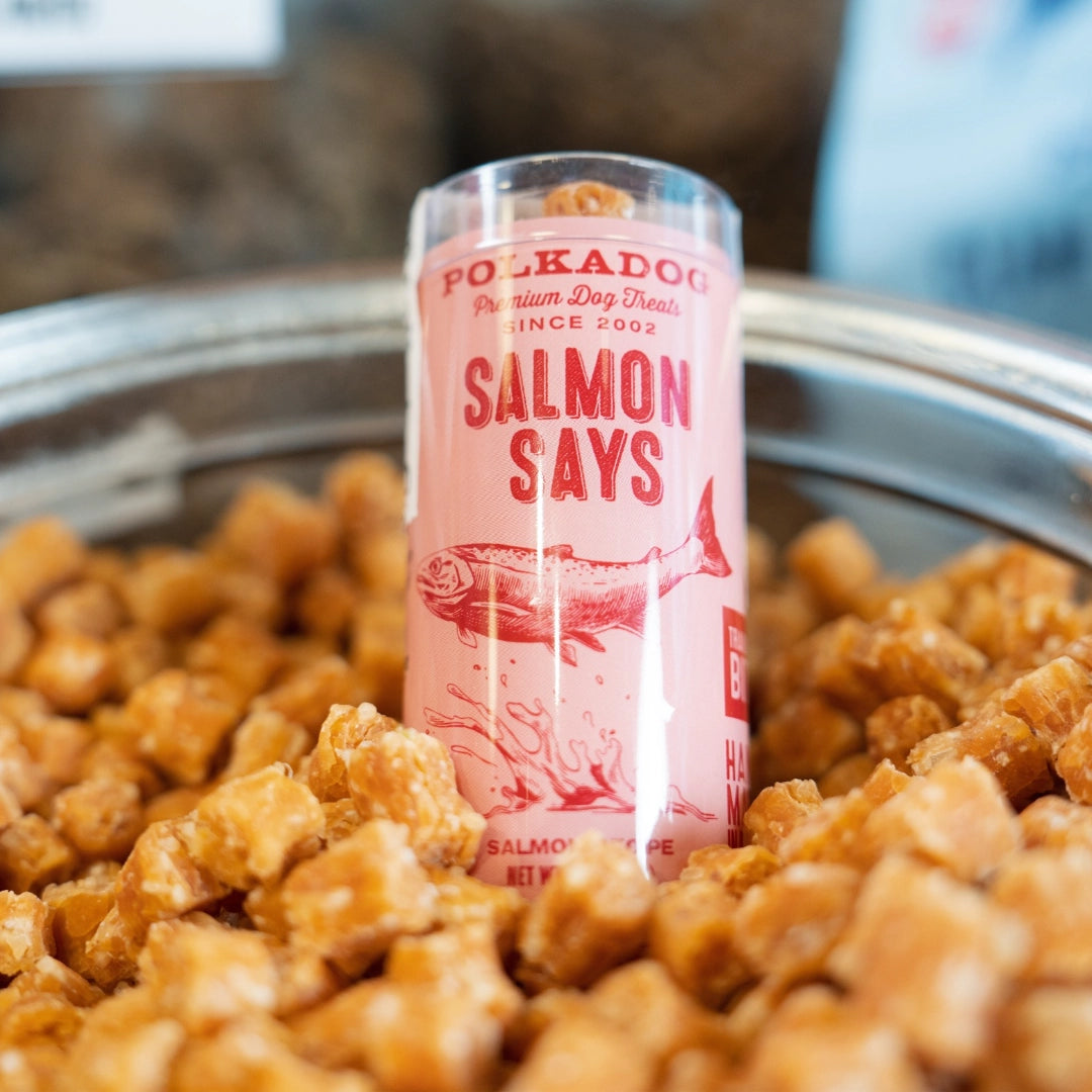 Polka Dog Mini Tube: Salmon Says, Training Dog Treats