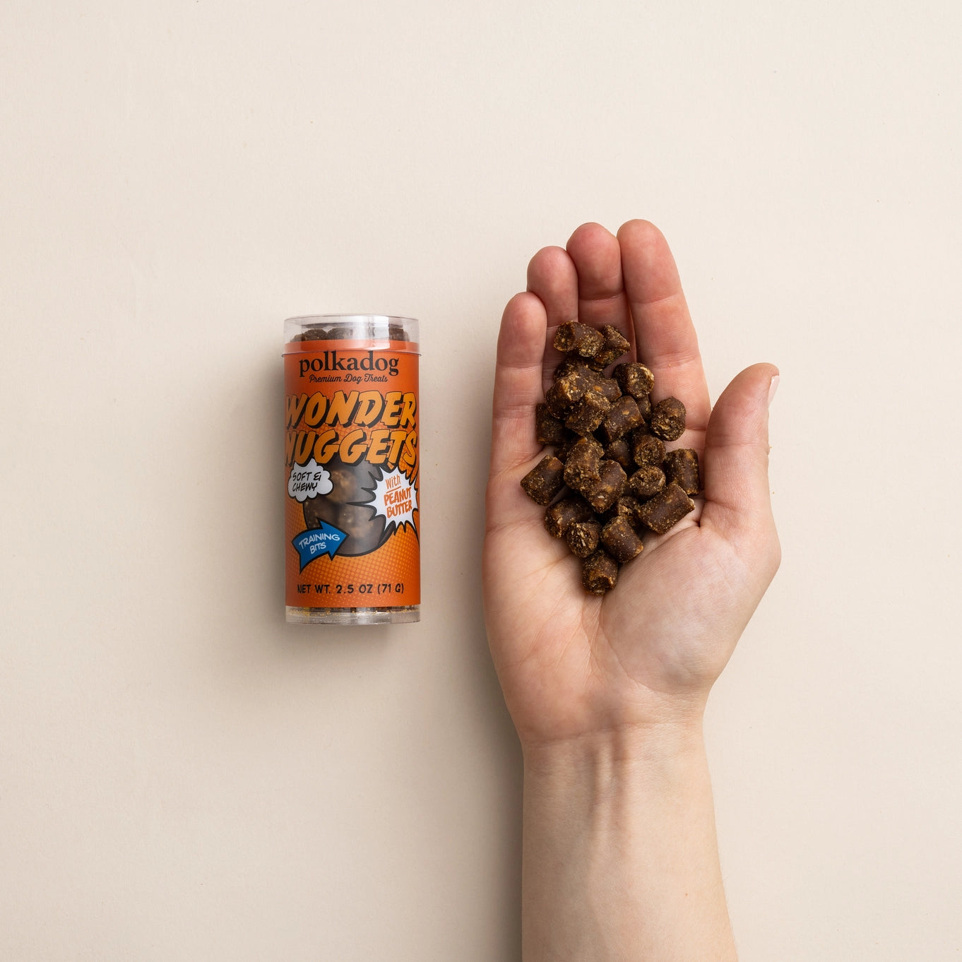 Polka Dog Mini Tube: Wonder Nuggets, Peanut Butter Dog Treat