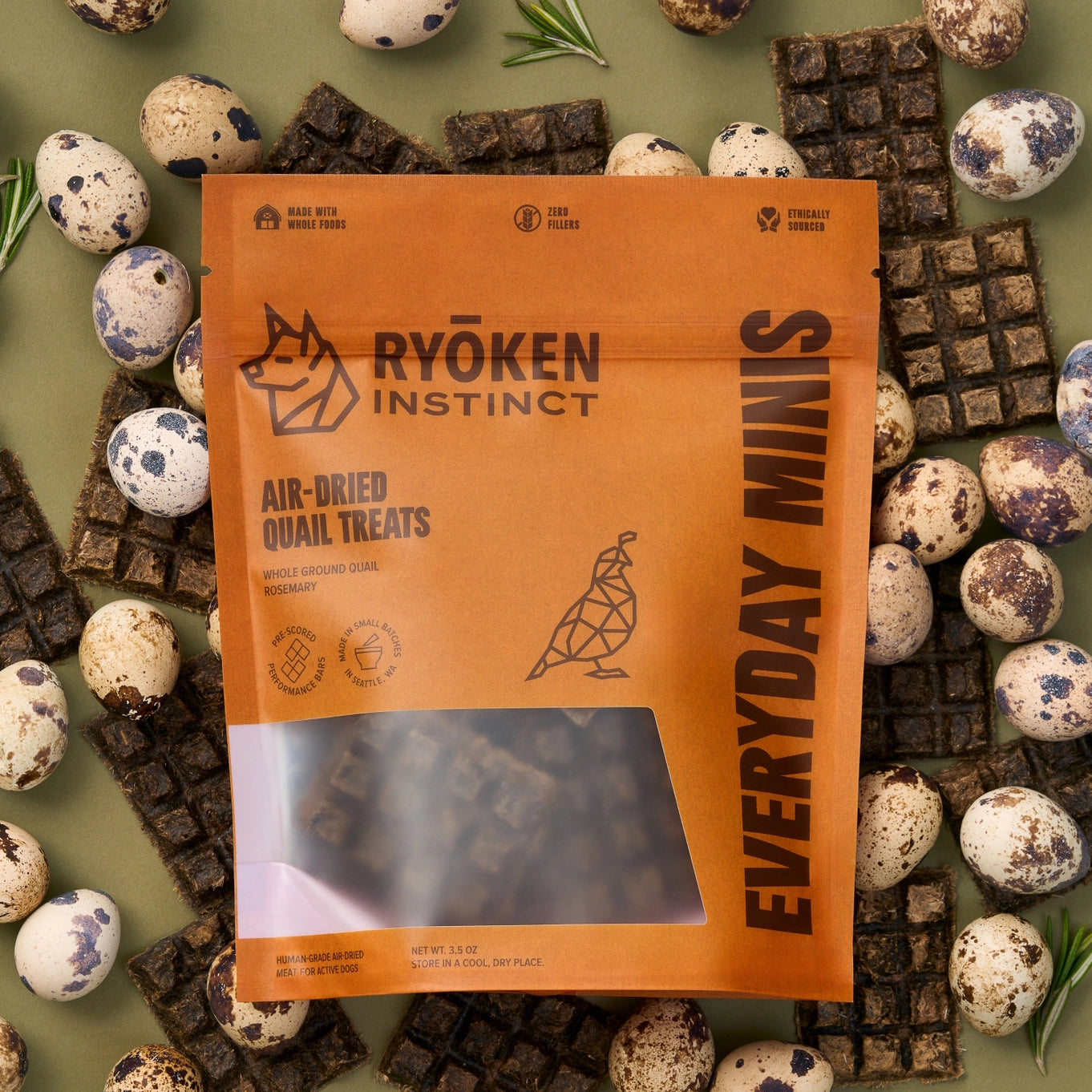 Ryōken Instinct Quail Mini Training Treats For Dogs