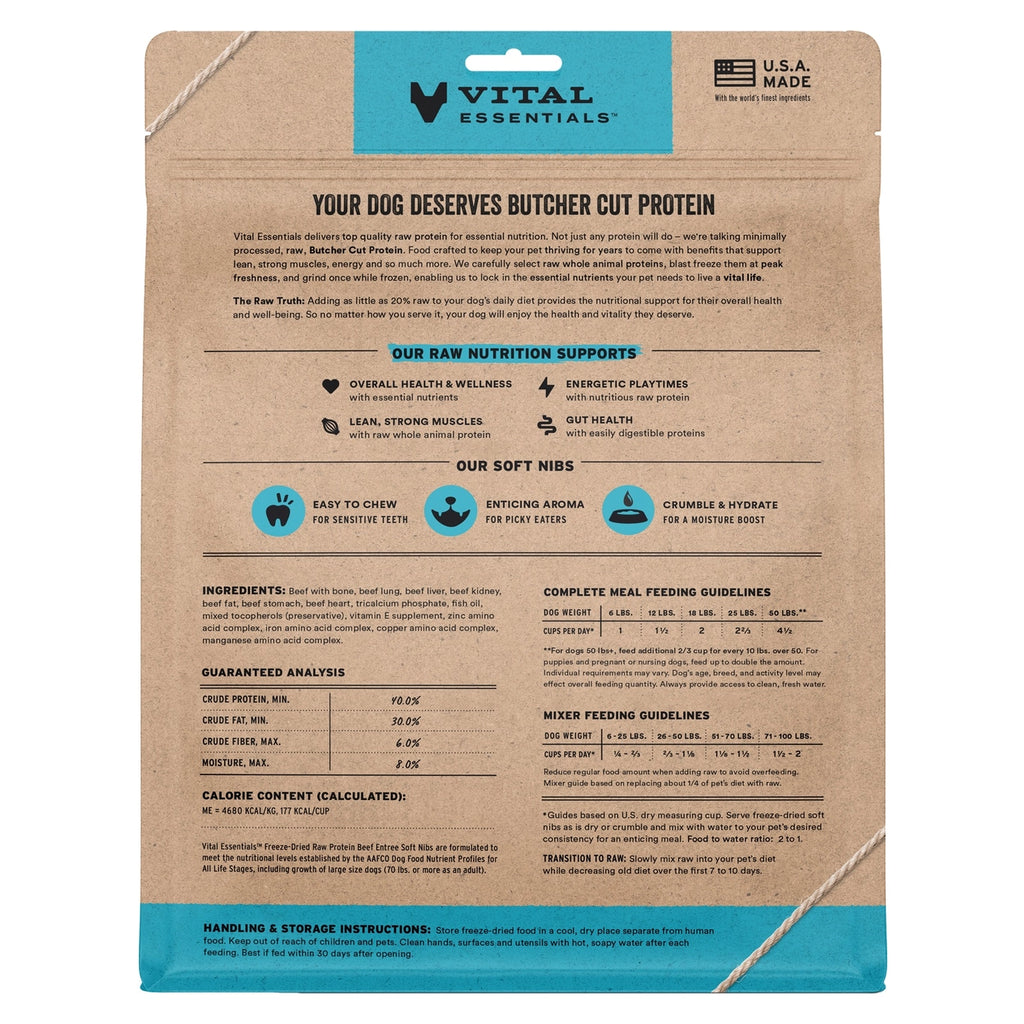 Vital Essentials Beef Entree & Mixer Soft Nibs 14oz