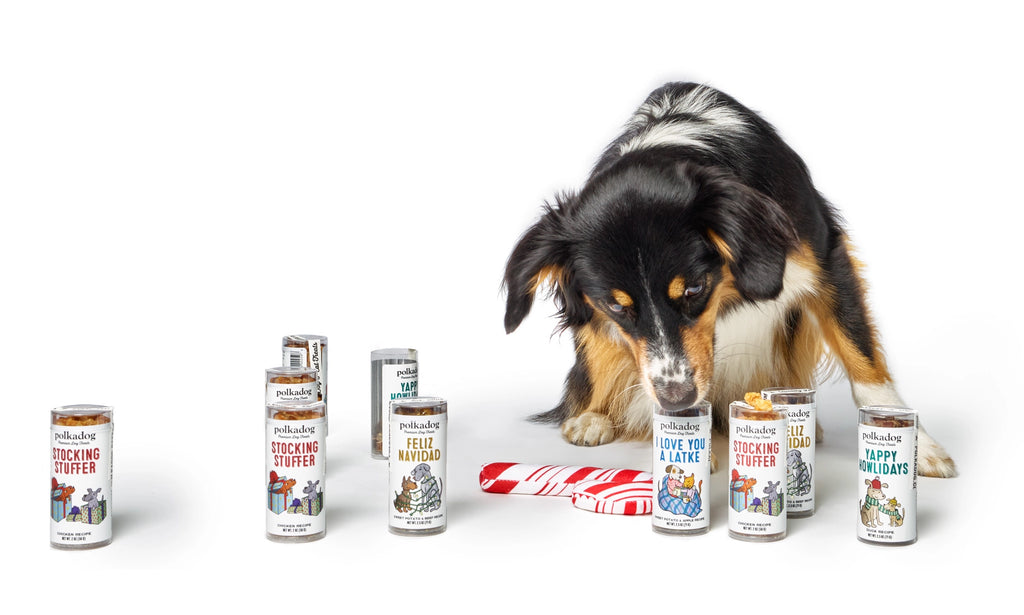 Polka Dog Holiday Mini Tube - I Love You A Latke Dog Treats