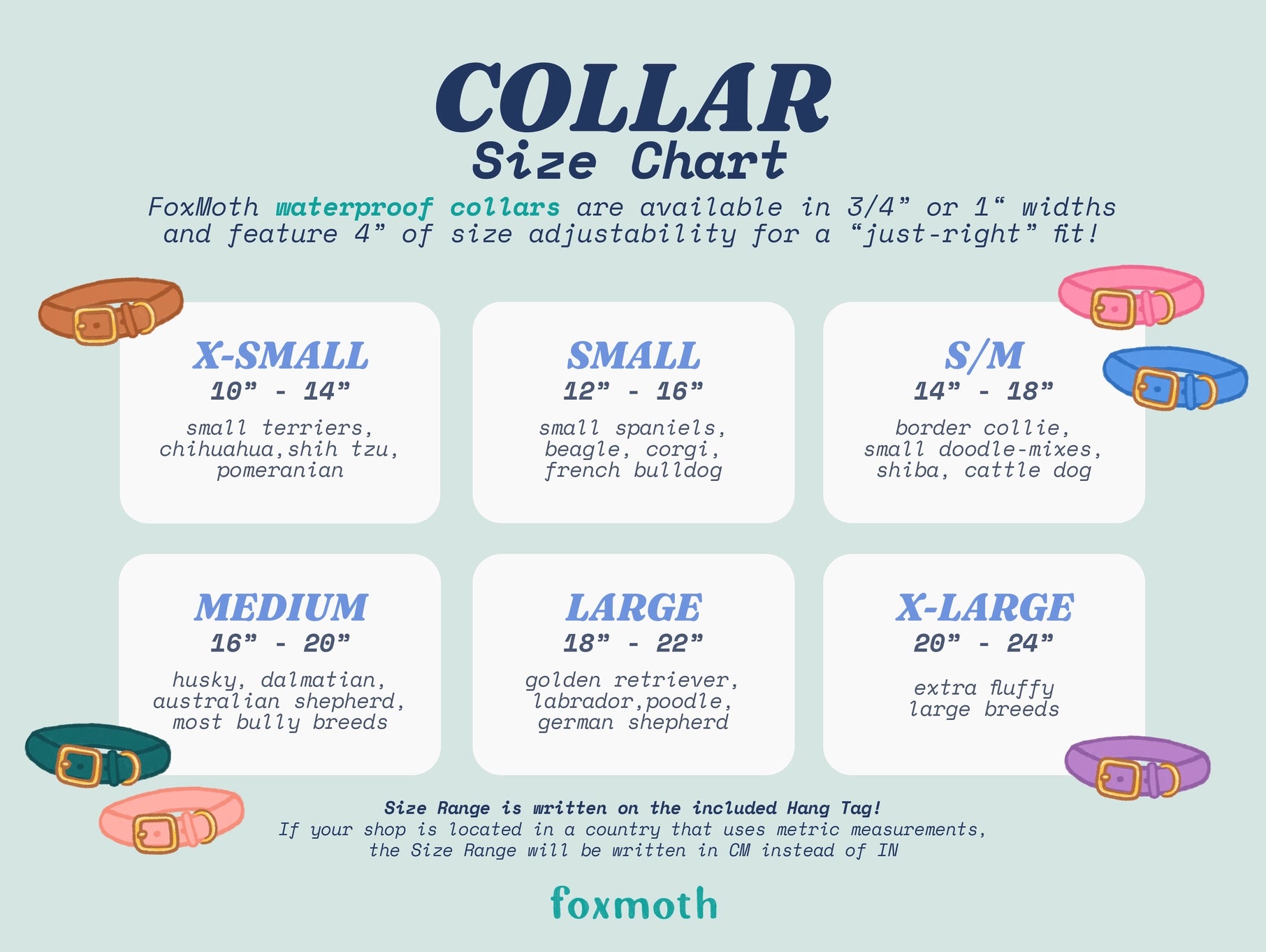 Foxmoth Modern Waterproof Dog Collar