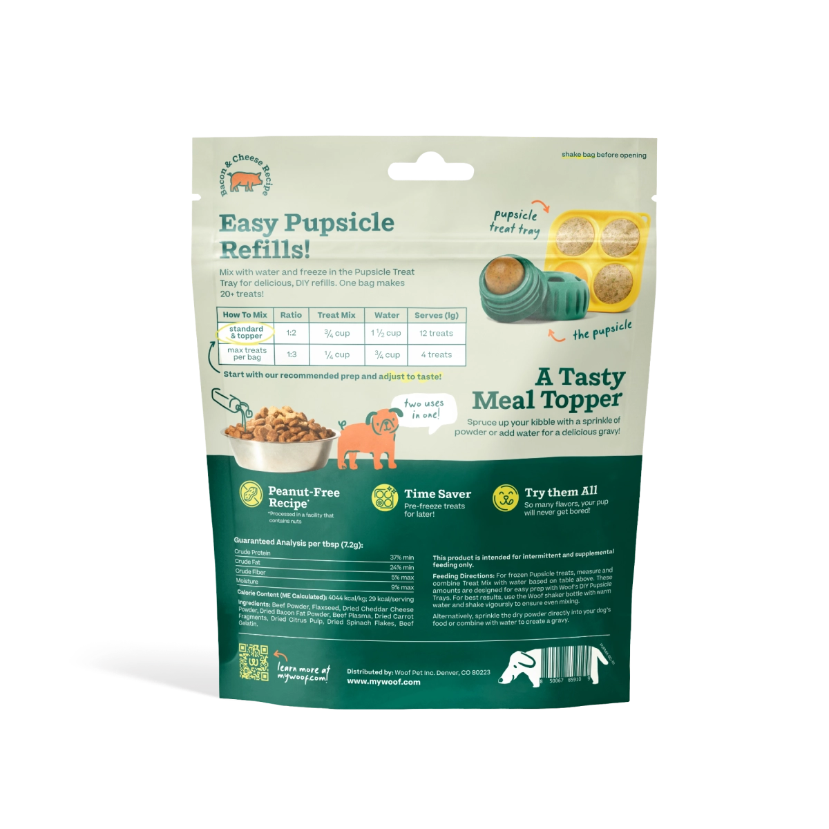 Woof Pupsicle Treat Mix - Bacon & Cheese