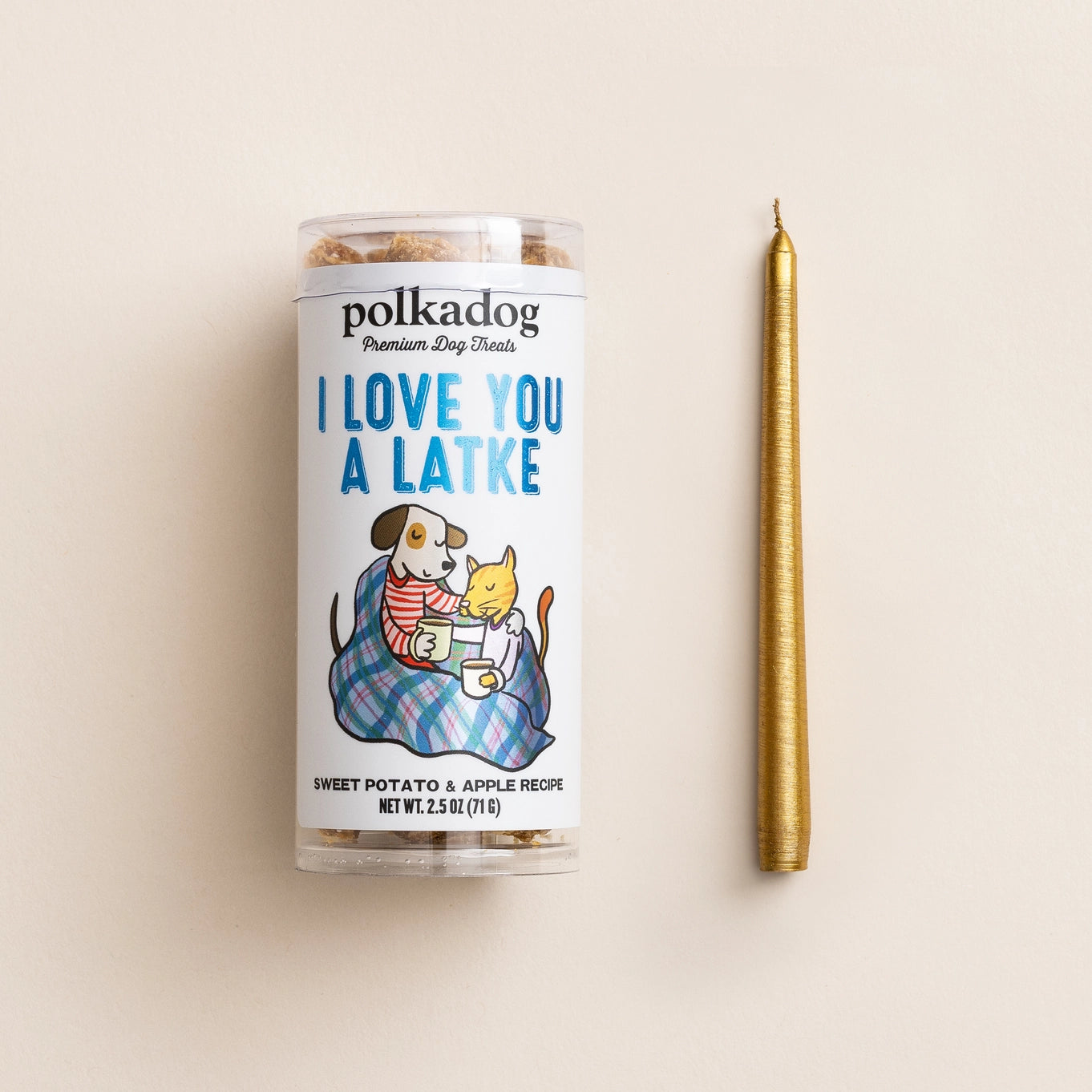 Polka Dog Holiday Mini Tube - I Love You A Latke Dog Treats
