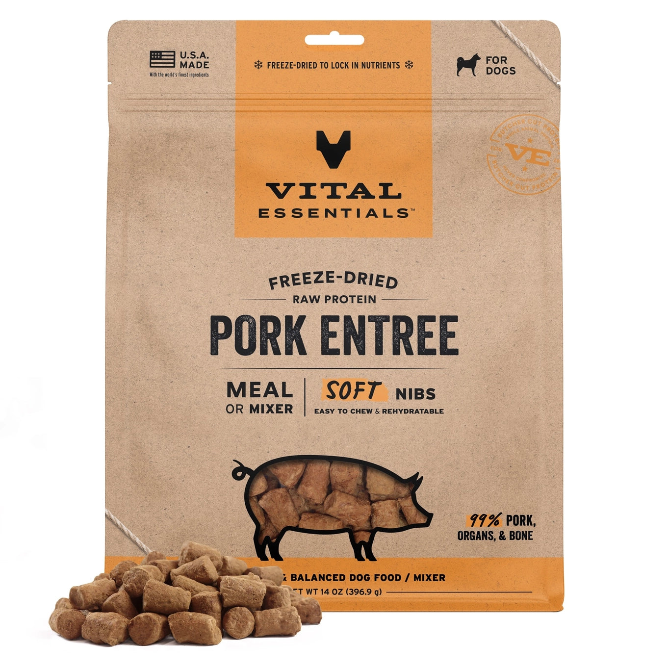 Vital Essentials Pork Entree & Mixer Soft Nibs 14oz