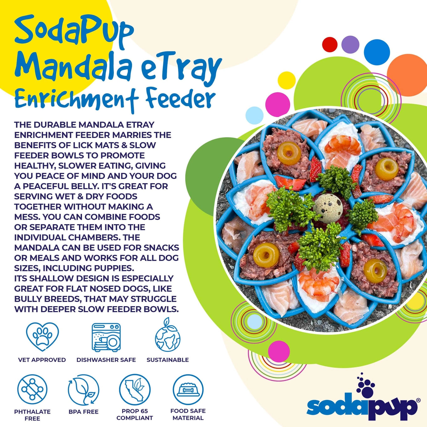 Sodapup Mandala Design Enrichment Tray For Dogs
