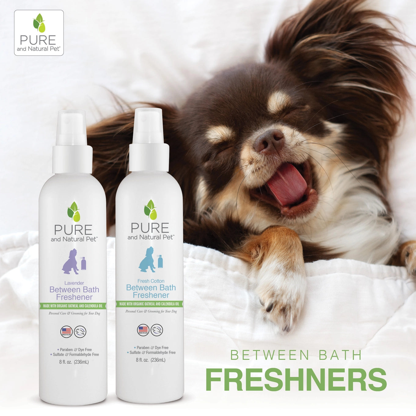 Pure And Natural Pet Between Bath Freshener For Dogs