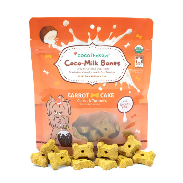 Coco Therapy Coco-Milk Bones Carrot Cake Biscuit - Organic Coconut Treat for dogs