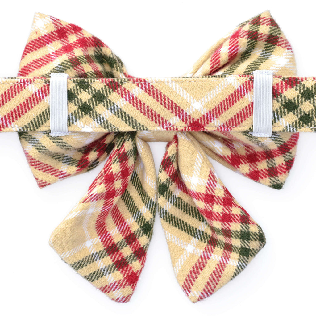 The Foggy Dog Eggnog Plaid Flannel Lady Dog Bow