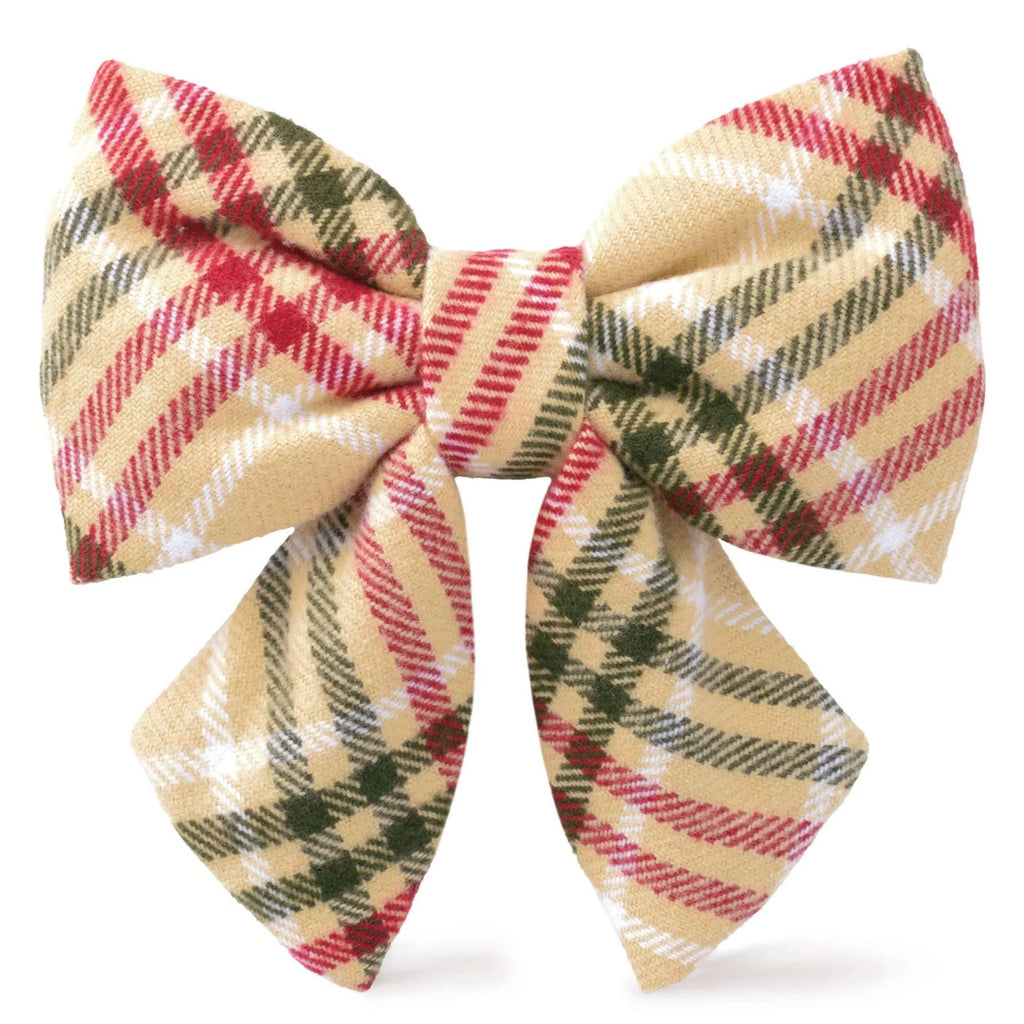 The Foggy Dog Eggnog Plaid Flannel Lady Dog Bow