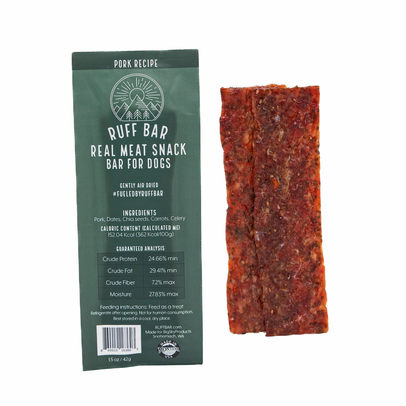 Ruff Bar Pork Ruff Bars - the First Protein Adventure Bar For Dogs