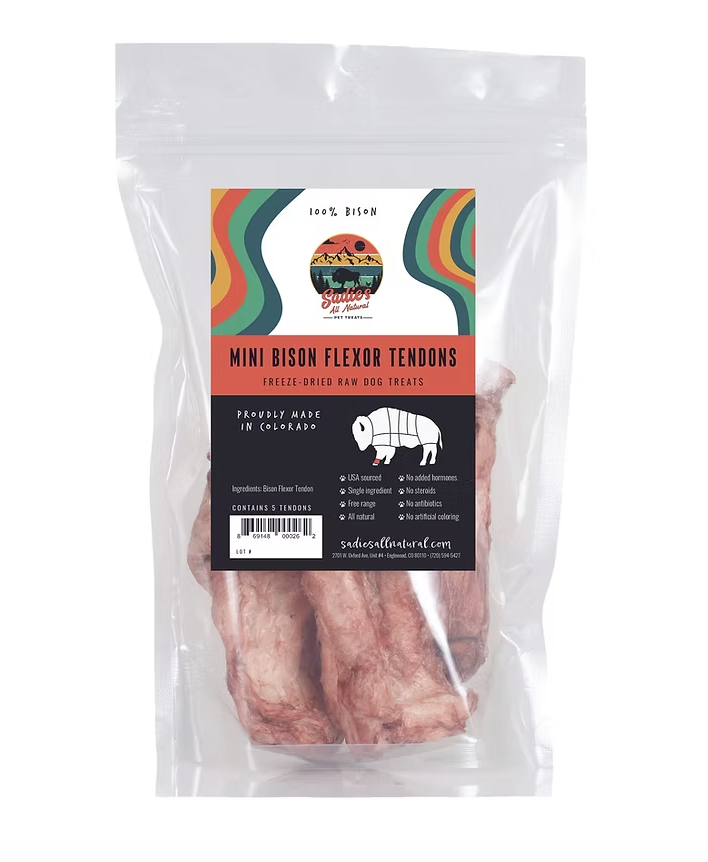 Sadie's All Natural Pet Treats - Bison Flexor Tendon Chews