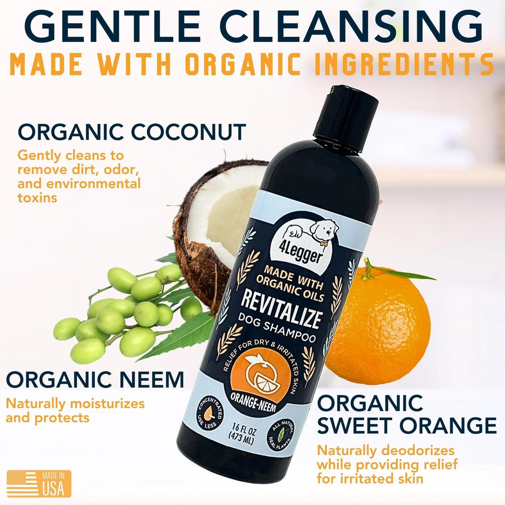 4-Legger Revitalize Organic Neem Dog Shampoo and Orange Essential Oil