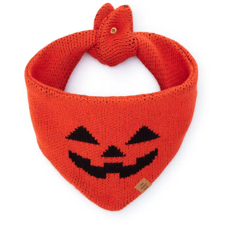 The Foggy Dog Jack-O’-Lantern Knit Dog Bandana