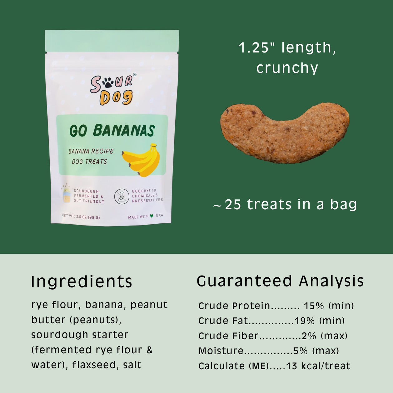 Sour Dog Go Bananas - Banana Sourdough Dog Treats