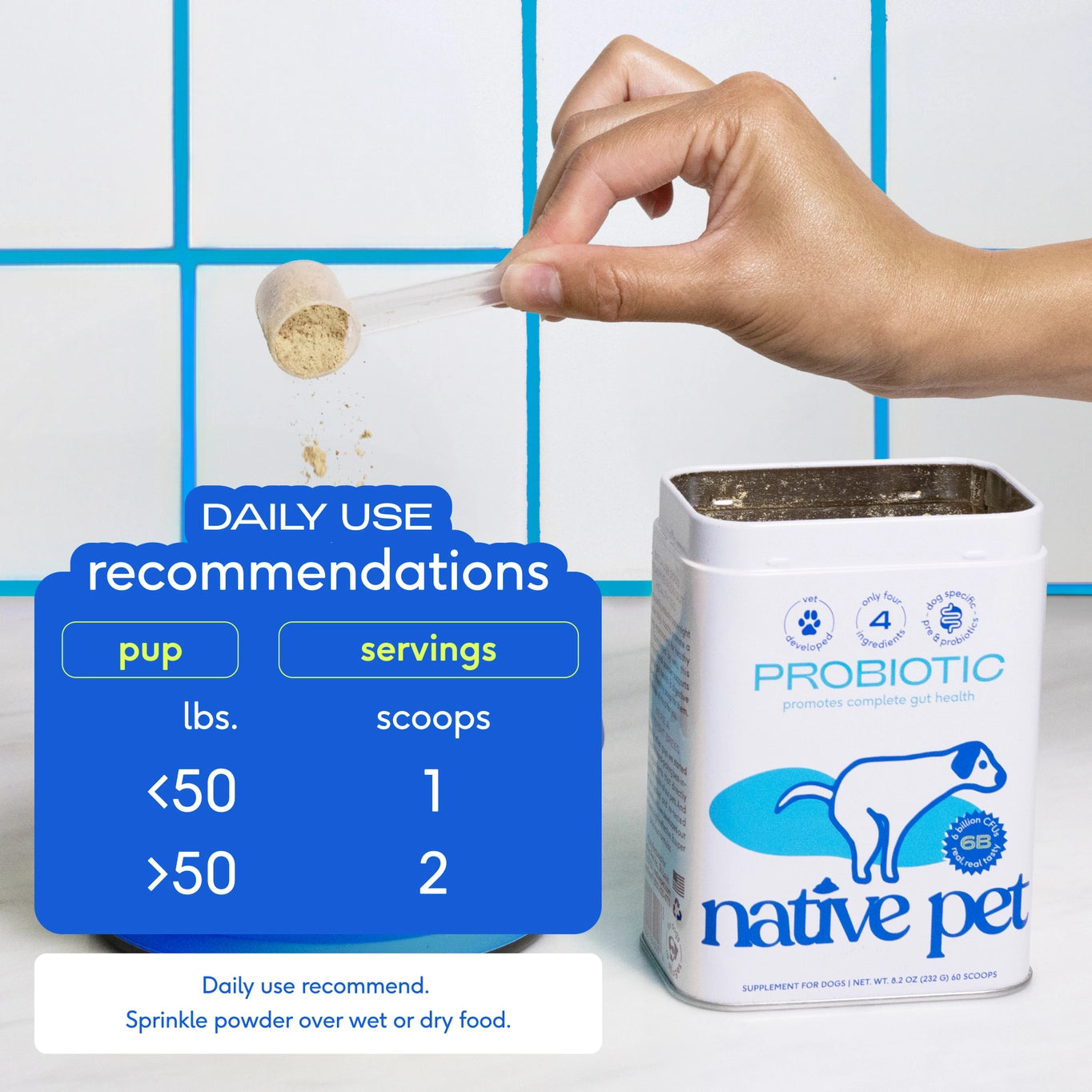 Native Pet Probiotic & Prebiotic Powder Vet-Formulated Supplement