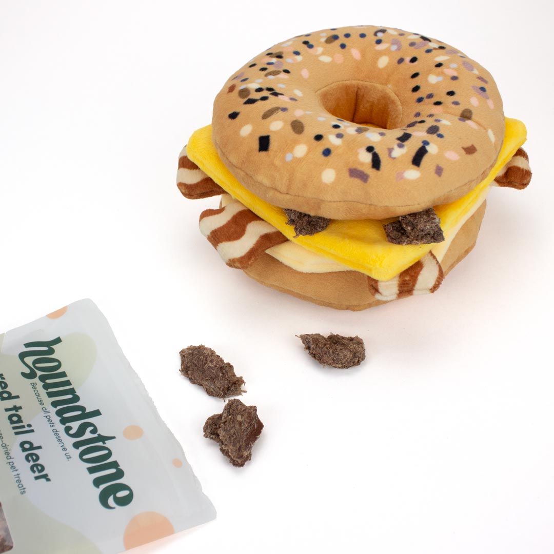 ADC Houndstone Bacon, Egg & Cheese – Durable Plush Dog Toy