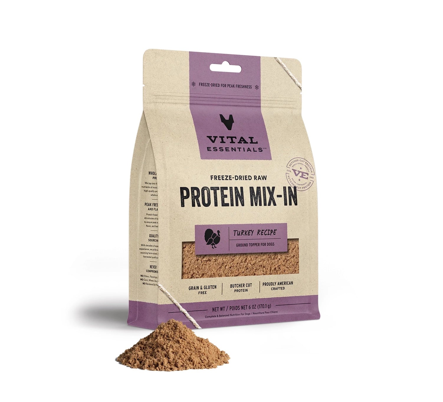 Vital Essentials Turkey Protein Mix-in Ground Topper 6 oz