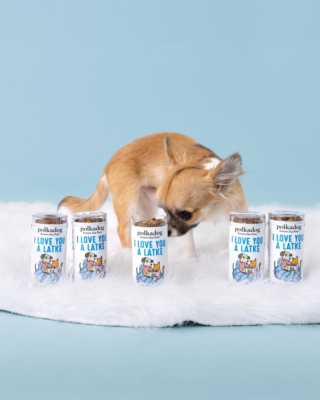 Polka Dog Holiday Mini Tube - I Love You A Latke Dog Treats