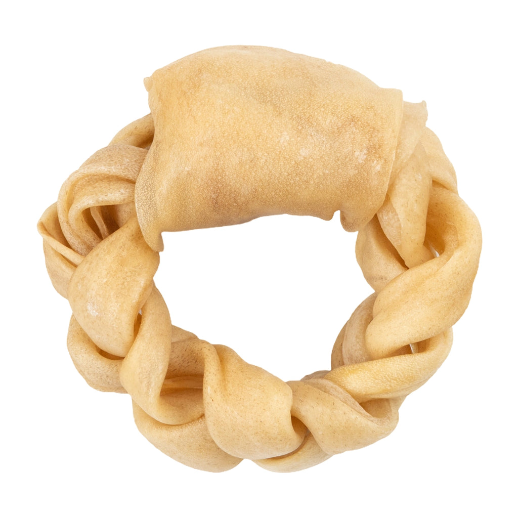 4” Puff Braided Collagen Ring – Natural Dog Chew