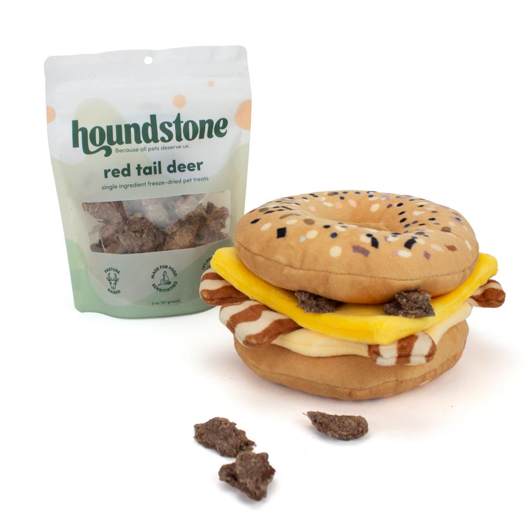 ADC Houndstone Bacon, Egg & Cheese – Durable Plush Dog Toy