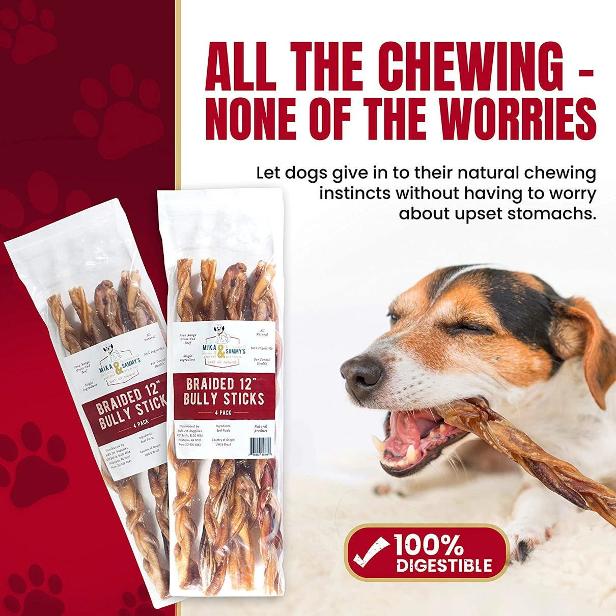 6"-12" Braided Bully Sticks