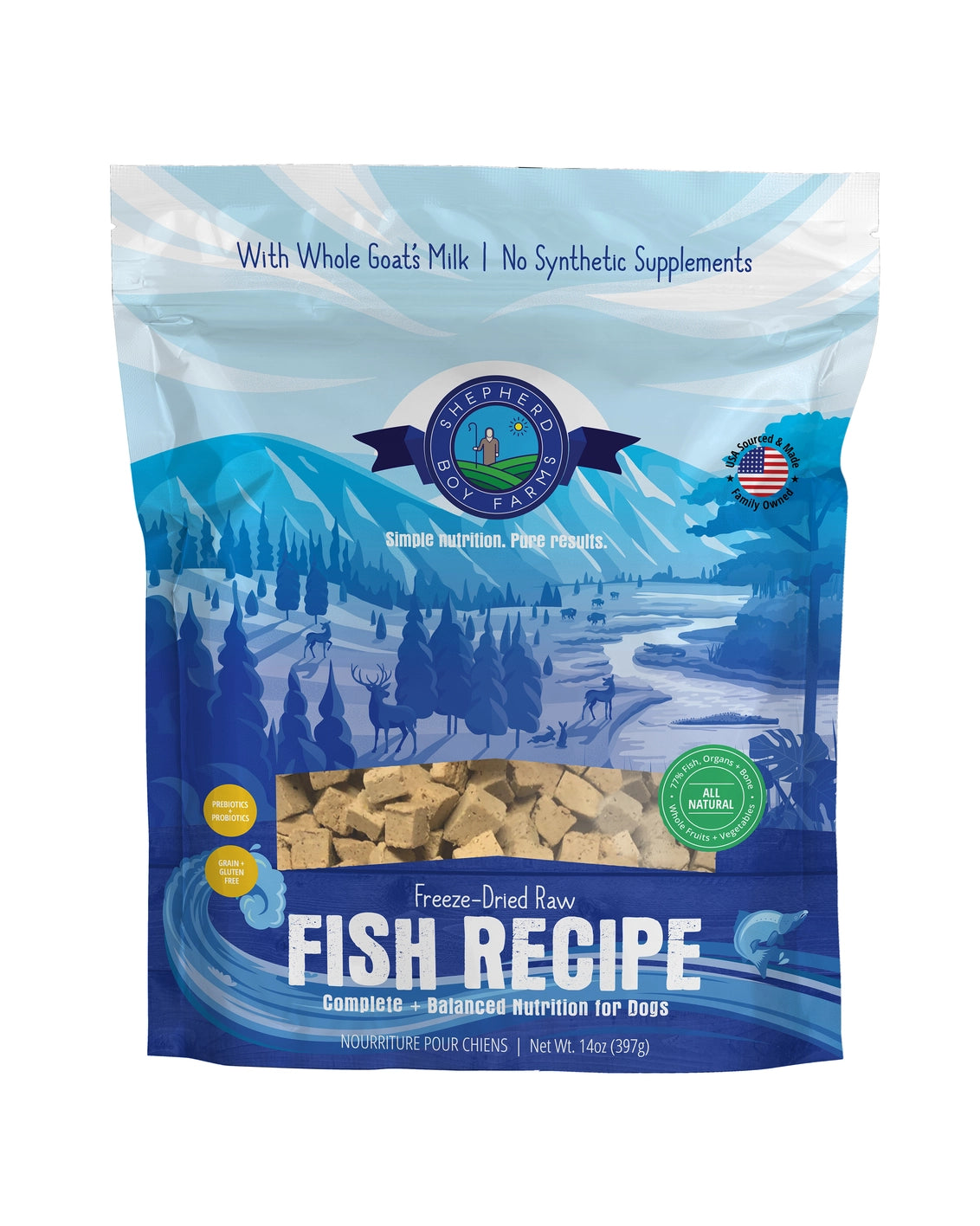 Shepherd Boy Farms Freeze Dried Fish Medley Recipe Dog Food