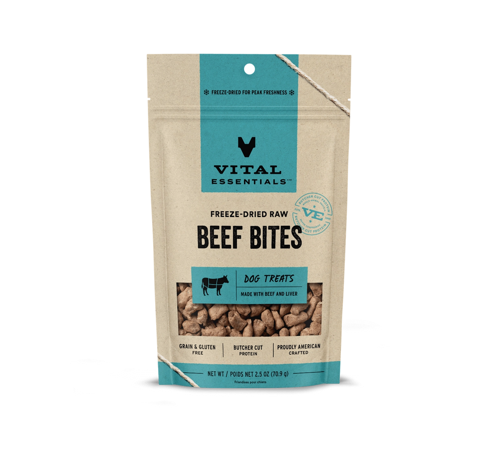 Vital Essentials Beef Bites Dog Treats 2.5 oz
