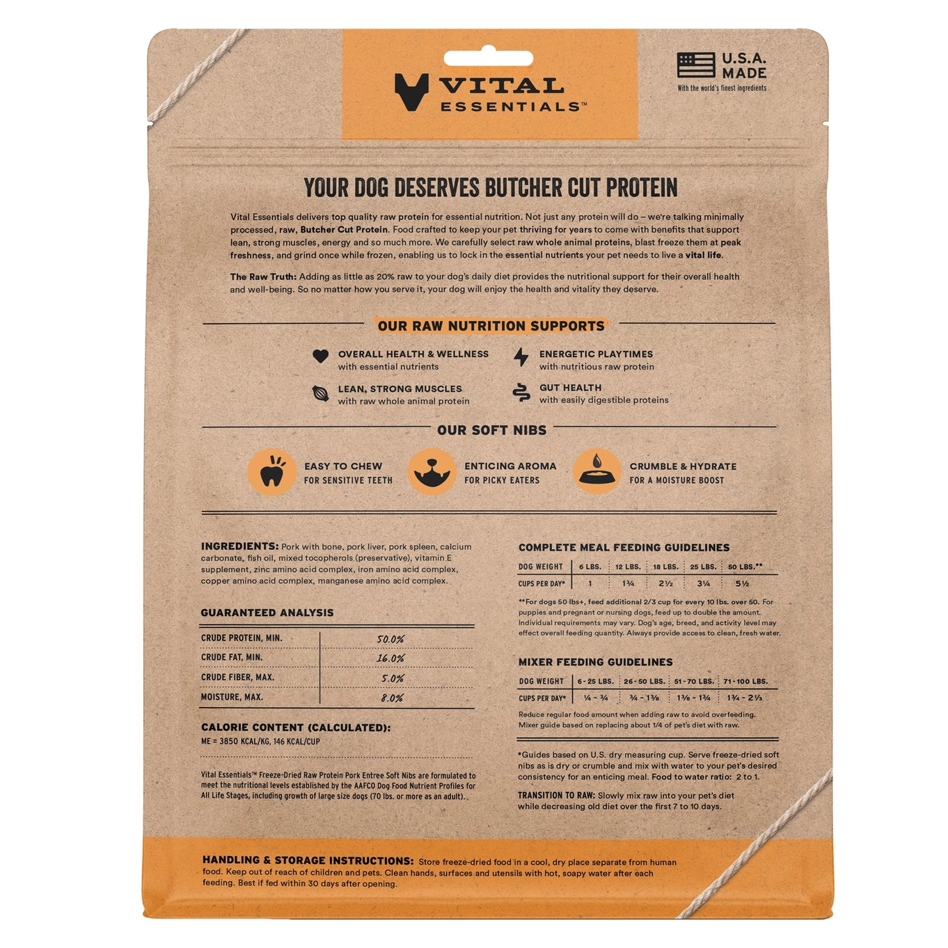 Vital Essentials Pork Entree & Mixer Soft Nibs 14oz