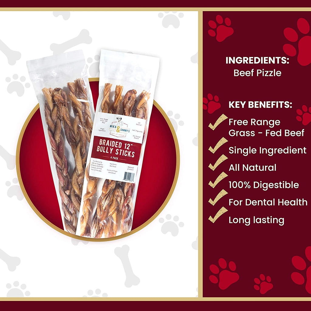 6"-12" Braided Bully Sticks